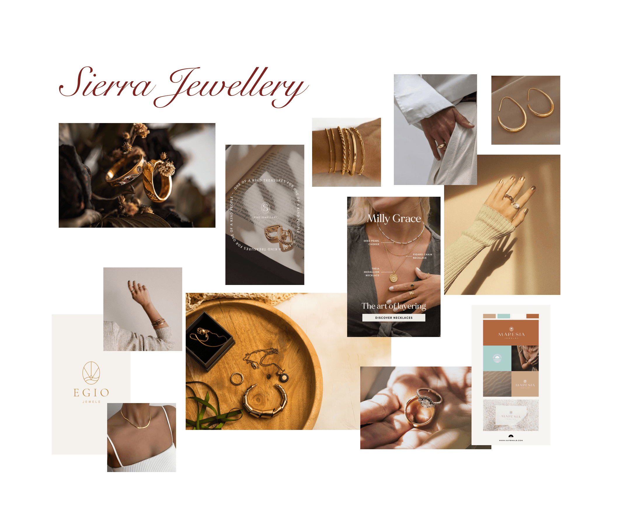 Mood board for Sierra Jewellery