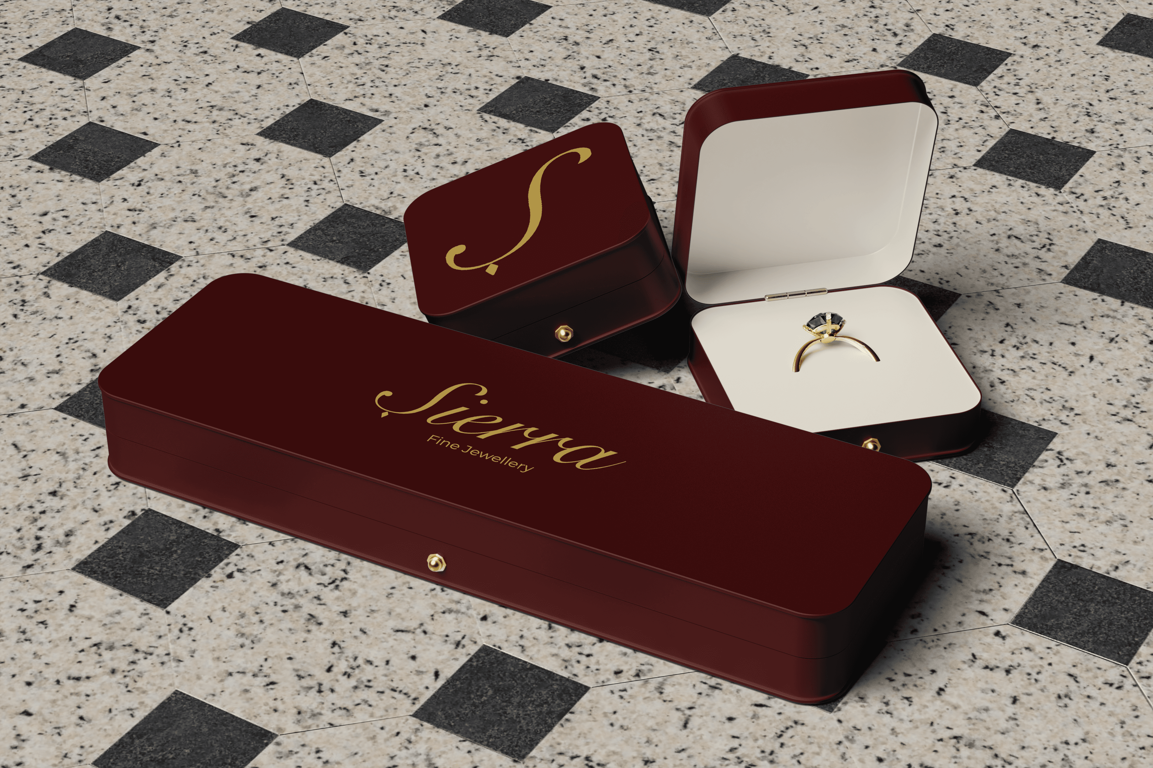 Logo placement mock up on necklace jewellery box