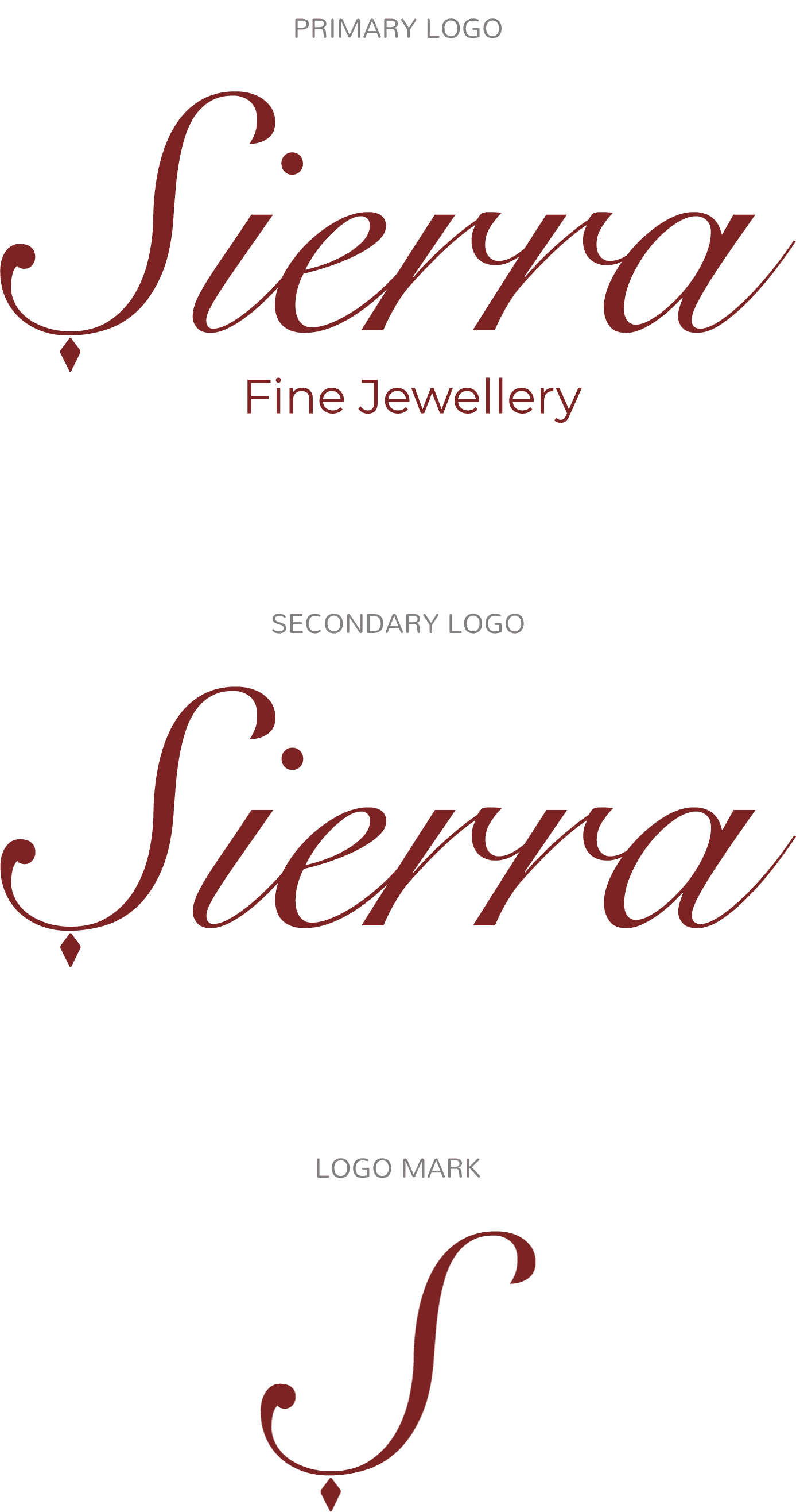 Logo set for Sierra Jewellery design