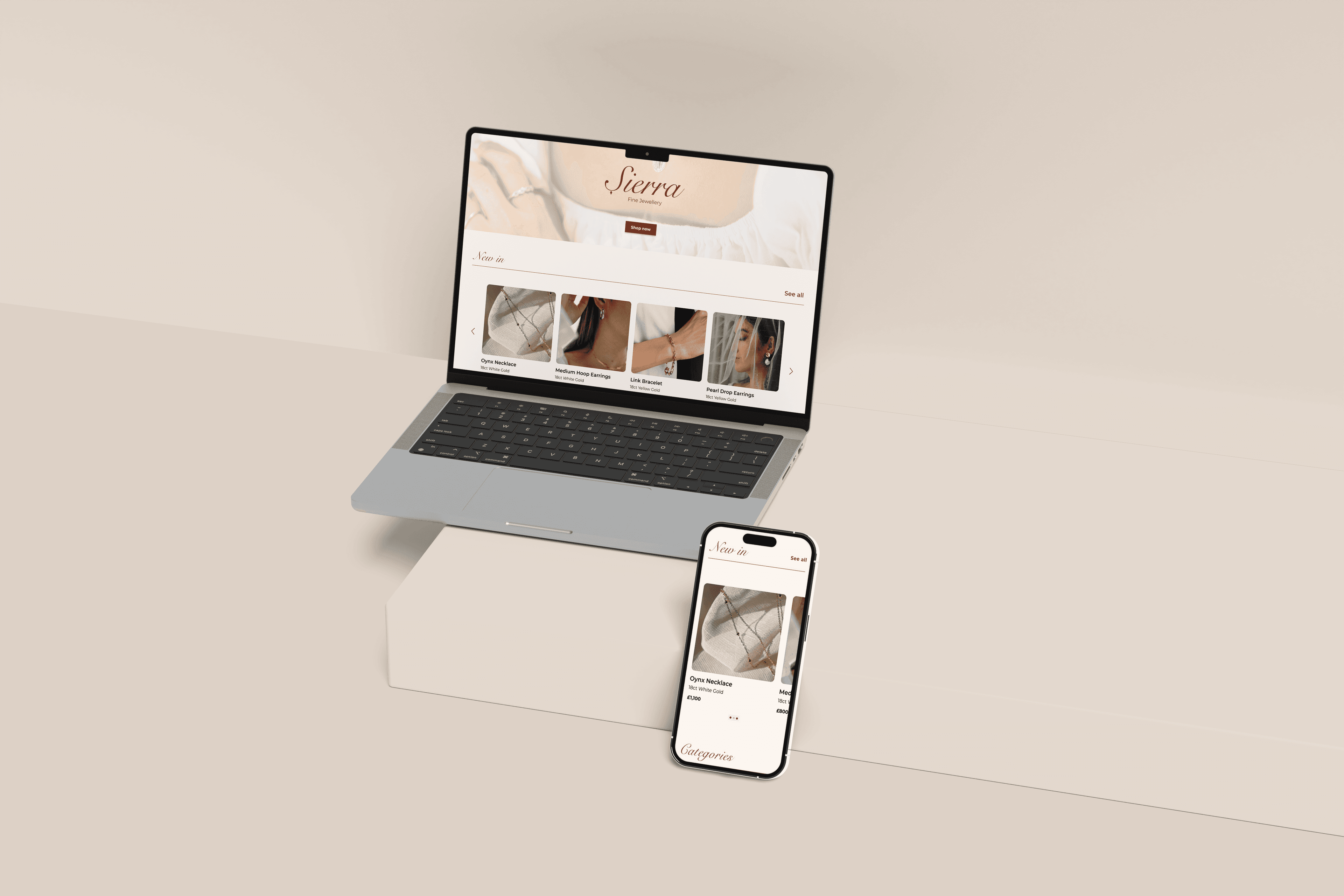 Sierra homepage laptop and iPhone mockup